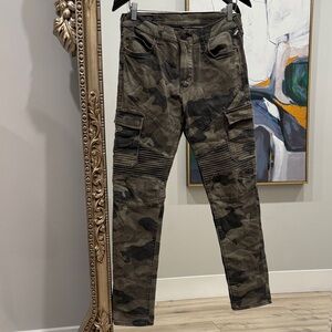 True Religion Green and Black Cargo Pants